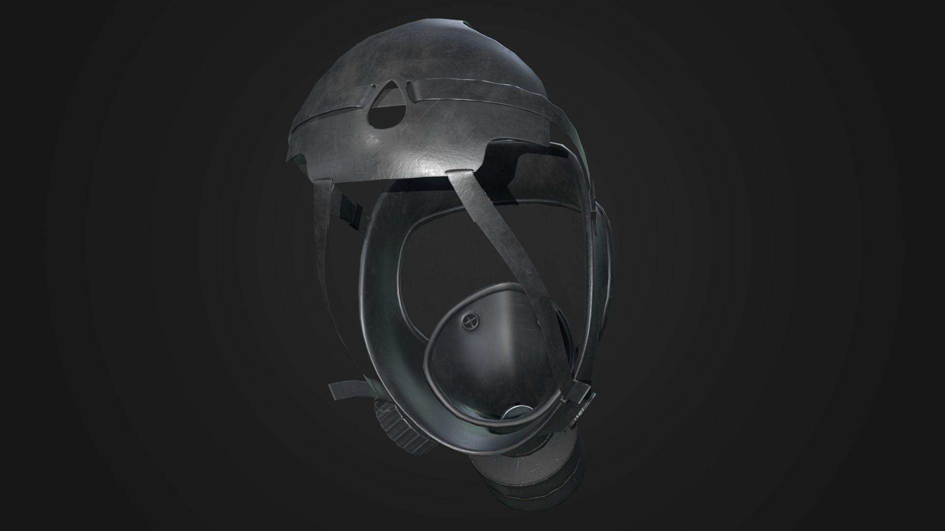Gas Mask Low-poly 3D model_5