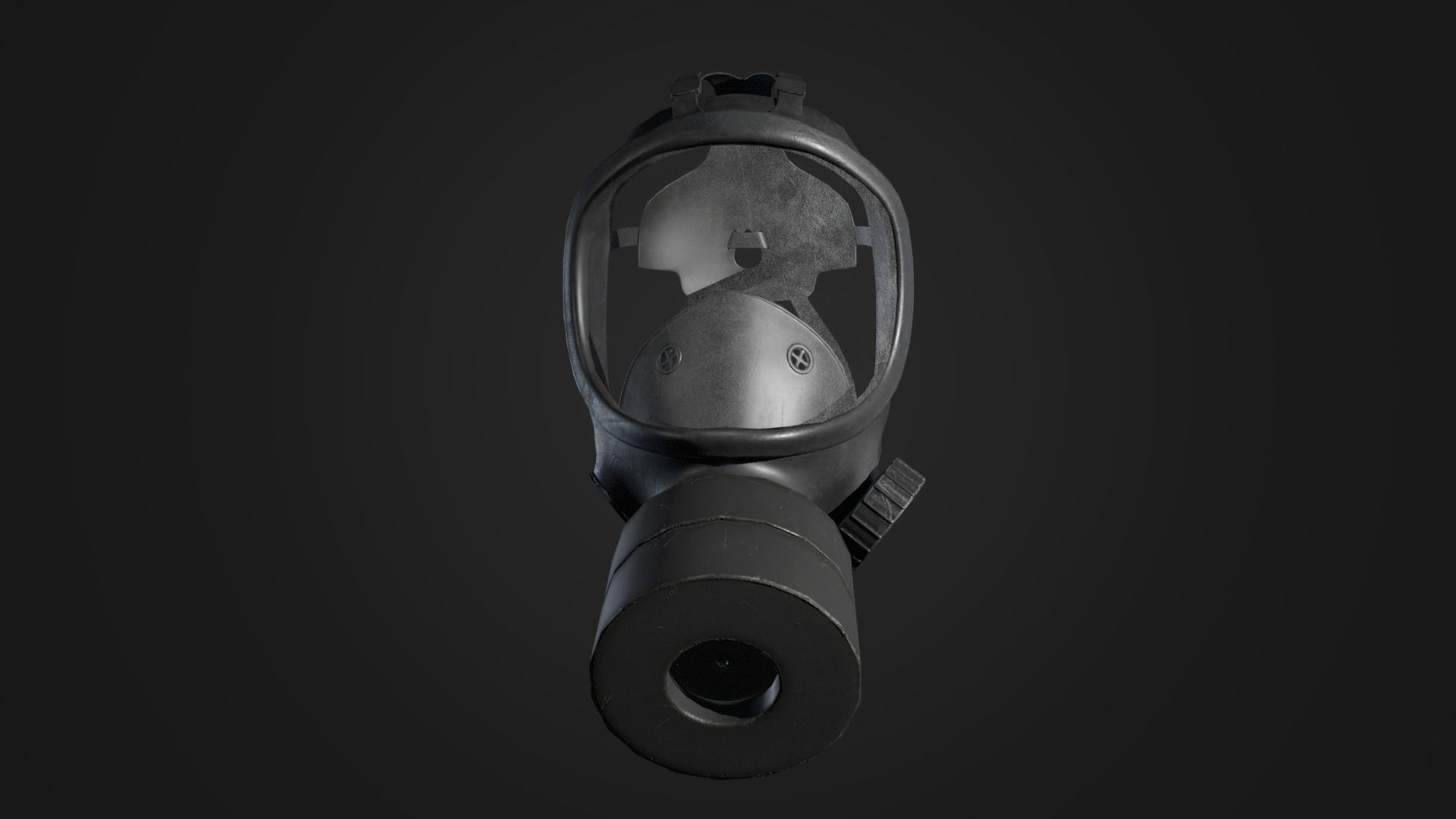 Gas Mask Low-poly 3D model_1