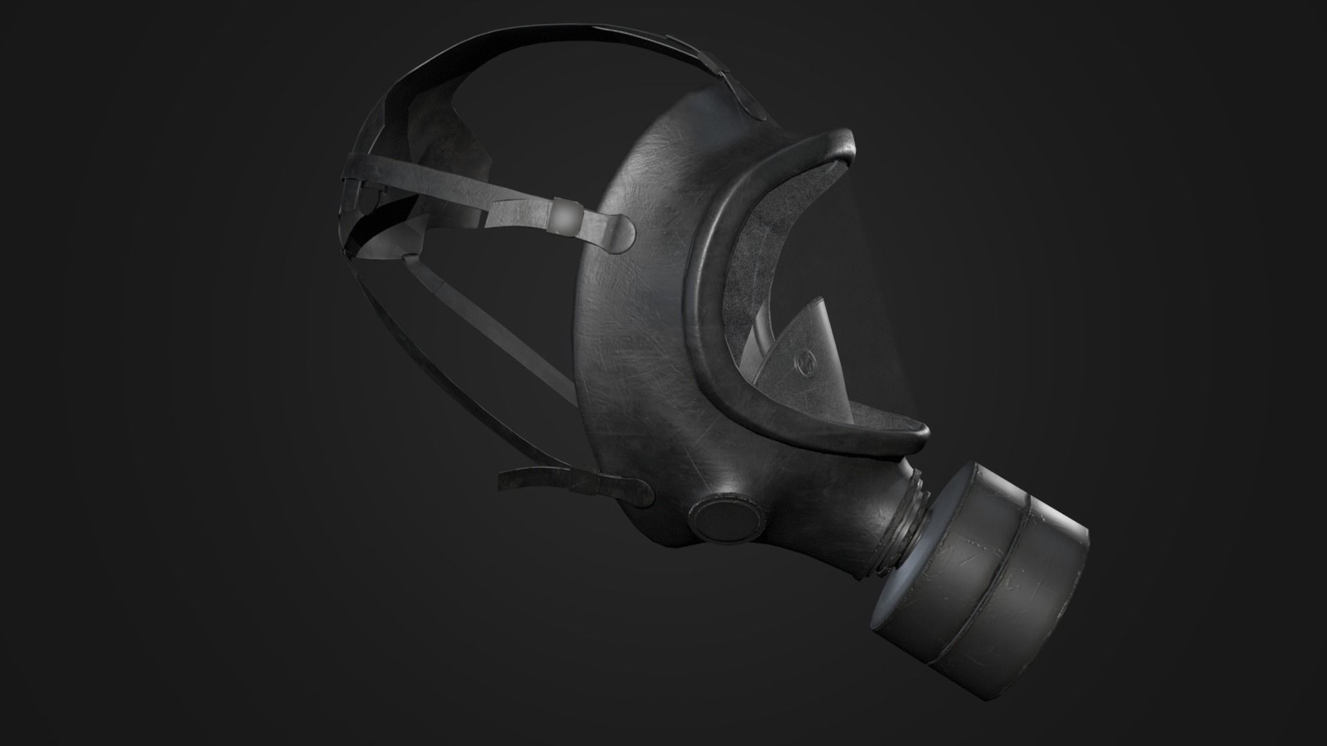 Gas Mask Low-poly 3D model_3