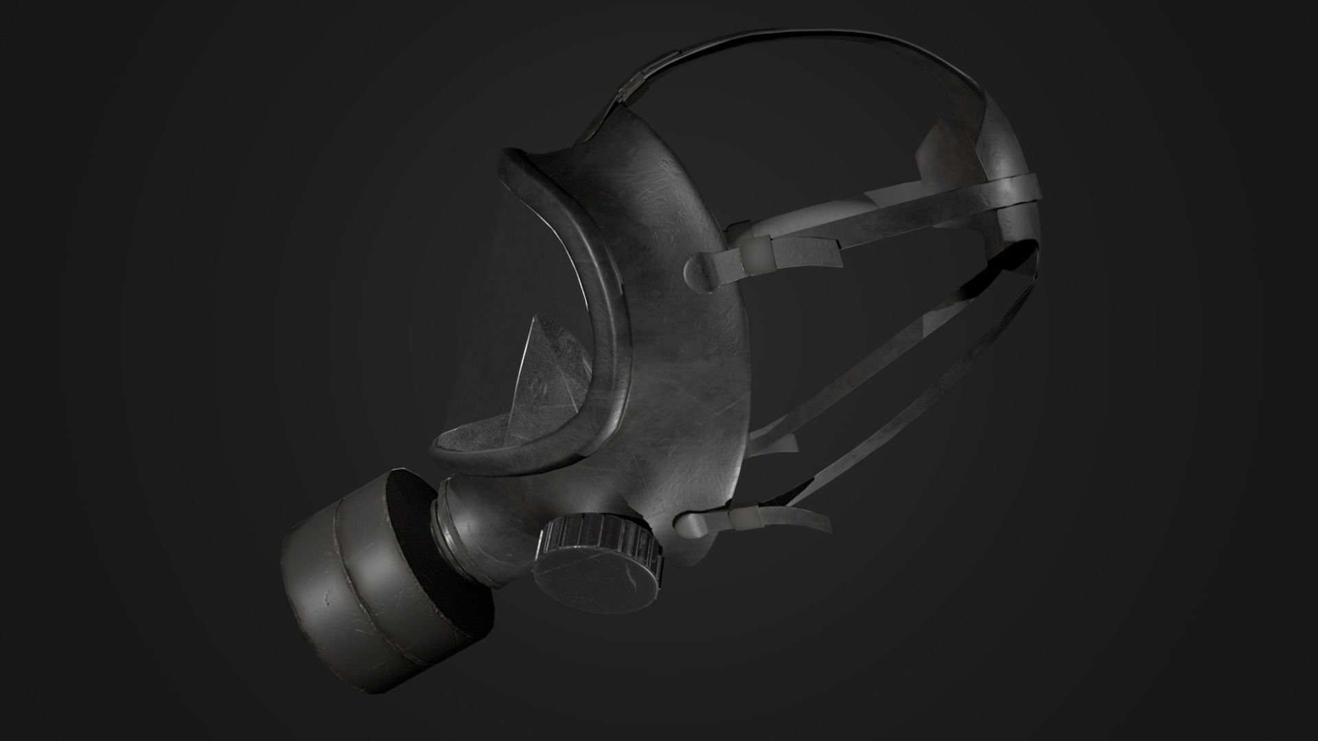 Gas Mask Low-poly 3D model_8