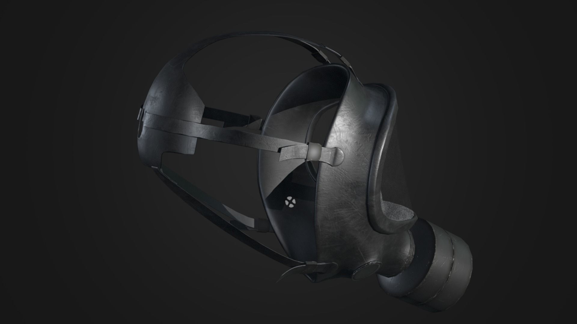 Gas Mask Low-poly 3D model_4