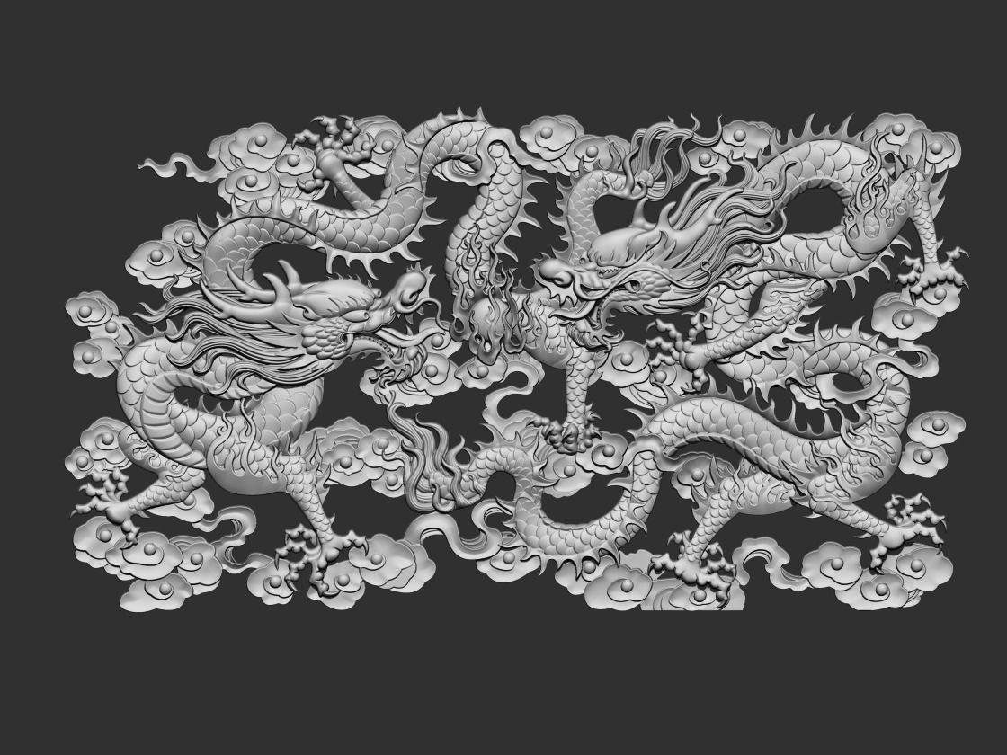 Dragons gold 3D print model_3