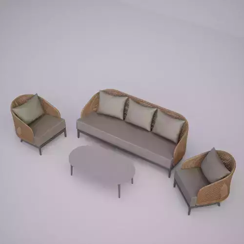 OUTDOOR CHAIR AND SOFA SET 3D model