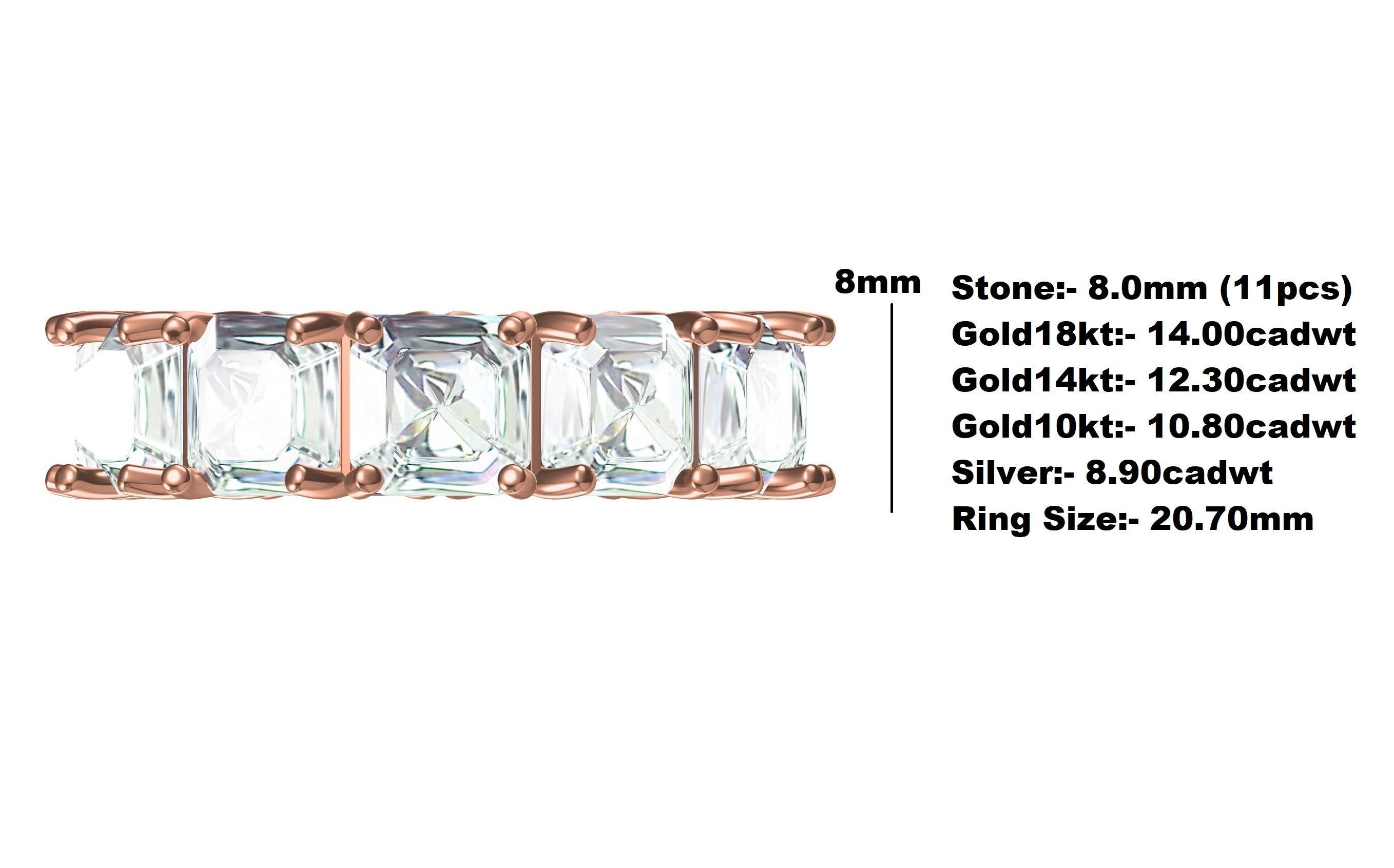 Emerald Gemstone Eternity Band 3D print model_1