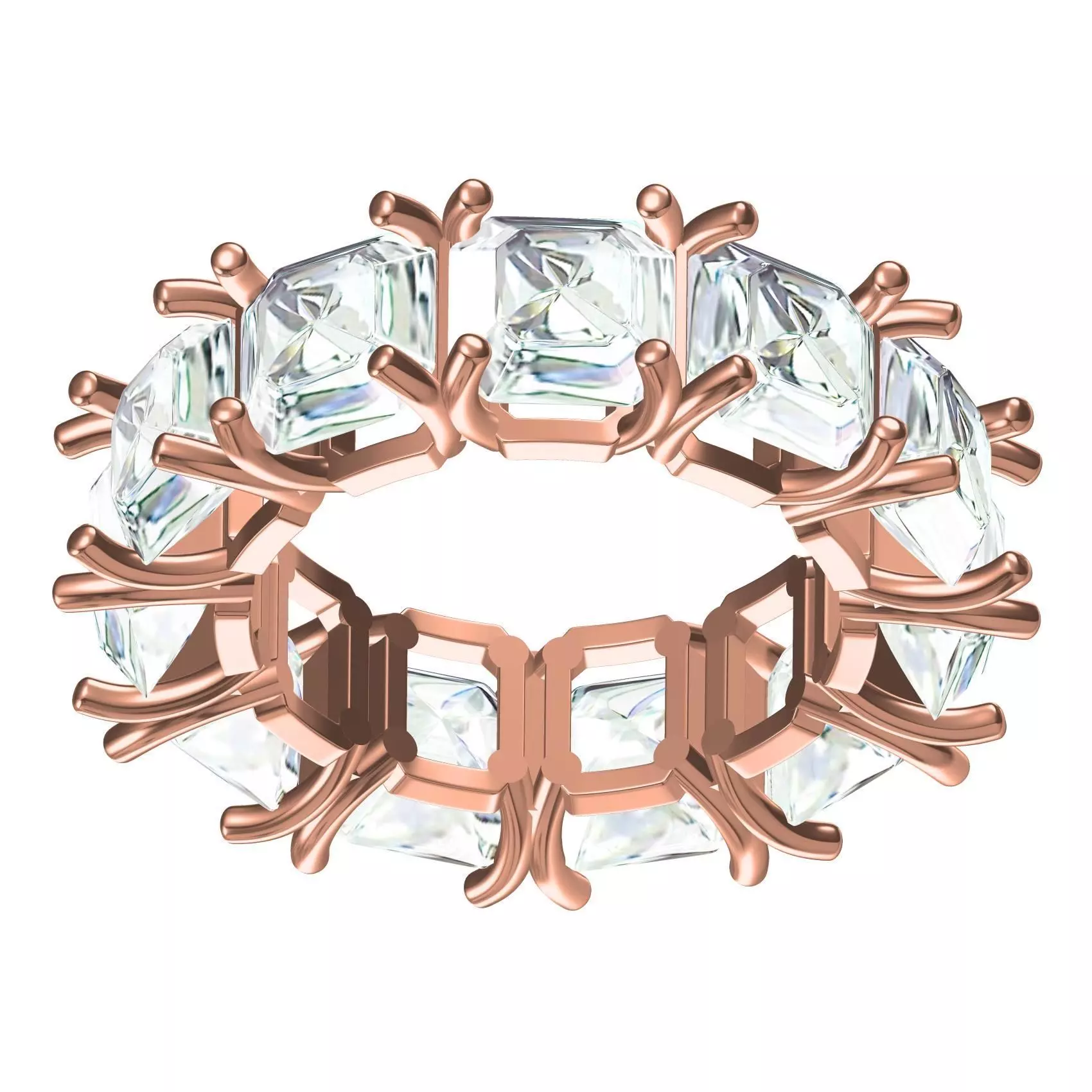 Emerald Gemstone Eternity Band 3D print model_0