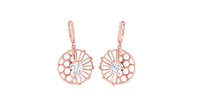 Solitaire Drop Earring 3dm STL OBJ FBX Renders Details 3D print model Solitaire Drop Earring 3dm STL OBJ FBX Renders Details 3D print model