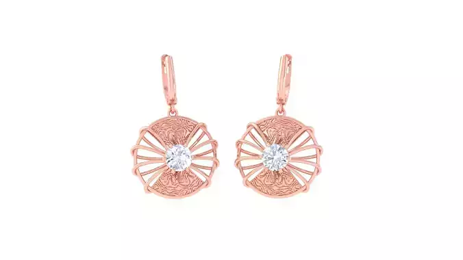 Solitaire Drop Earring 3dm STL OBJ FBX Renders Details 3D print model