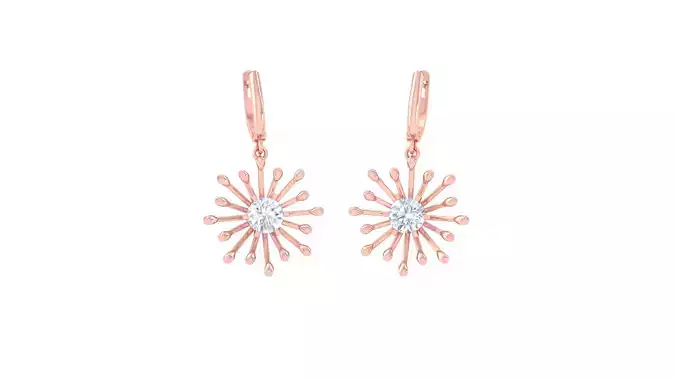 Solitaire Drop Earring 3dm STL OBJ FBX Renders Details 3D print model Solitaire Drop Earring 3dm STL OBJ FBX Renders Details 3D print model