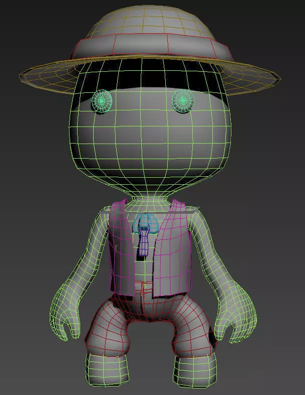 little big planet luffy Free low-poly 3D model_0