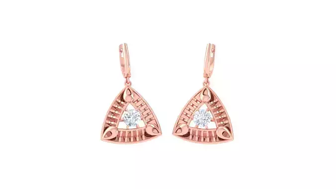 Solitaire Drop Earring 3dm STL OBJ FBX Renders Details 3D print model