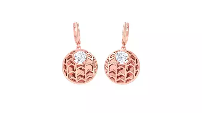 Solitaire Drop Earring 3dm STL OBJ FBX Renders Details