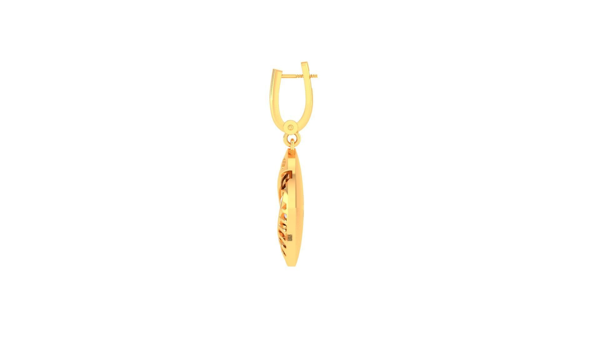 Solitaire Drop Earring 3dm STL OBJ FBX Renders Details 3D print model_4