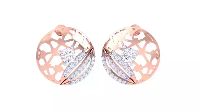 Solitaire Stud Earring 3dm STL OBJ FBX Renders Details