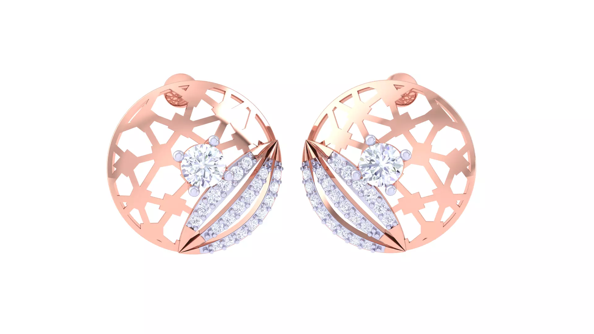 Solitaire Stud Earring 3dm STL OBJ FBX Renders Details 3D print model_0