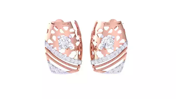 Solitaire Stud Earring 3dm STL OBJ FBX Renders Details