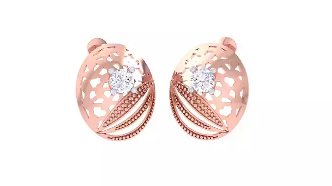 Solitaire Stud Earring 3dm STL OBJ FBX Renders Details