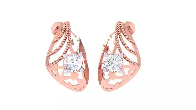 Solitaire Stud Earring 3dm STL OBJ FBX Renders Details