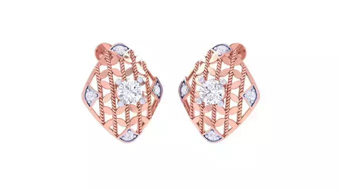 Solitaire Stud Earring 3dm STL OBJ FBX Renders Details