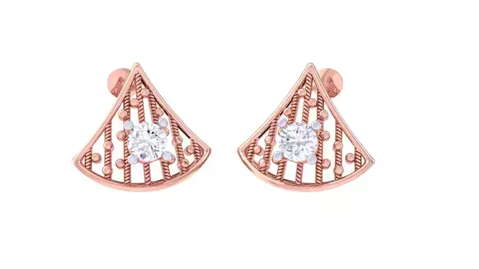 Solitaire Stud Earring 3dm STL OBJ FBX Renders Details