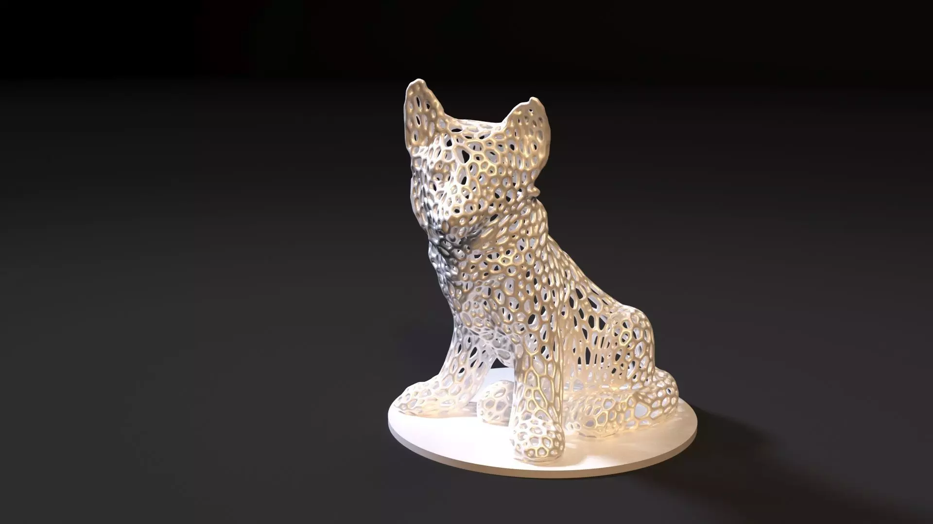 Puppy silver sculpture of dog 3D print model