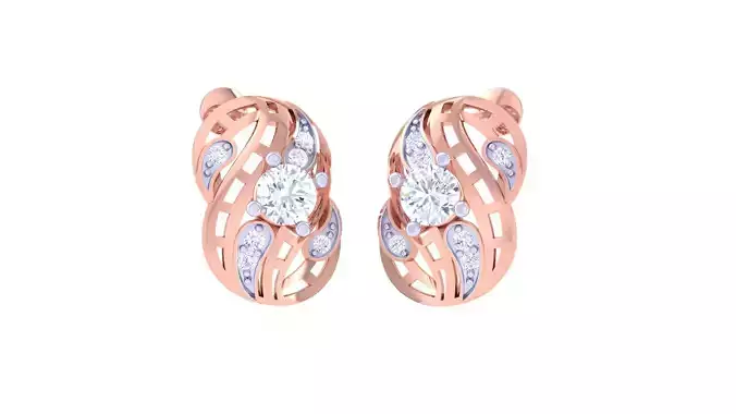 Solitaire Stud Earring 3dm STL OBJ FBX Renders Details