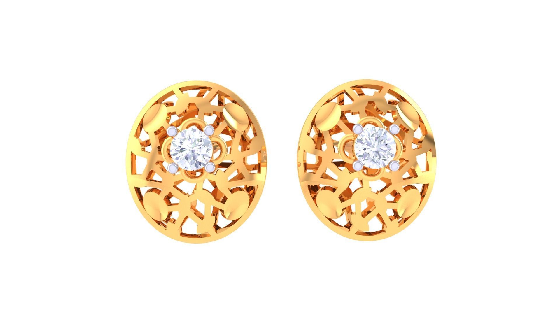 Solitaire Stud Earring 3dm STL OBJ FBX Renders Details 3D print model_3