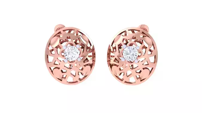 Solitaire Stud Earring 3dm STL OBJ FBX Renders Details
