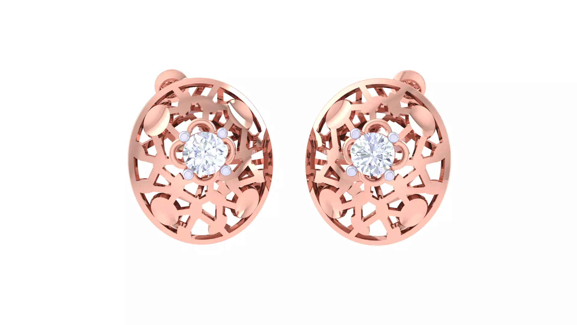 Solitaire Stud Earring 3dm STL OBJ FBX Renders Details 3D print model_0