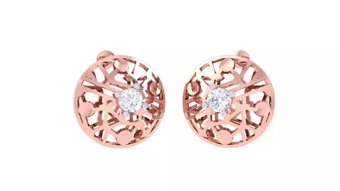 Solitaire Stud Earring 3dm STL OBJ FBX Renders Details
