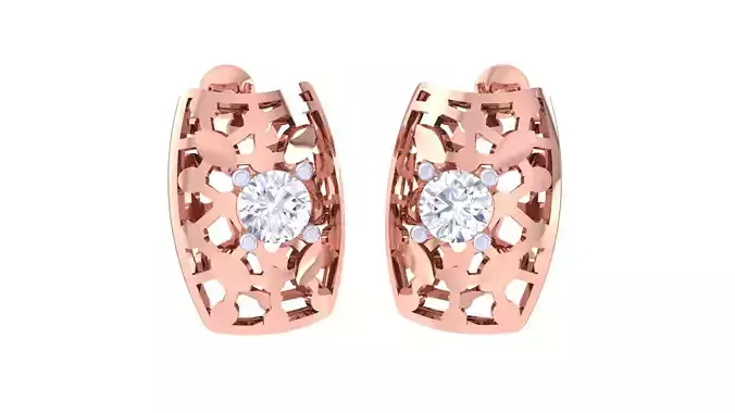 Solitaire Stud Earring 3dm STL OBJ FBX Renders Details