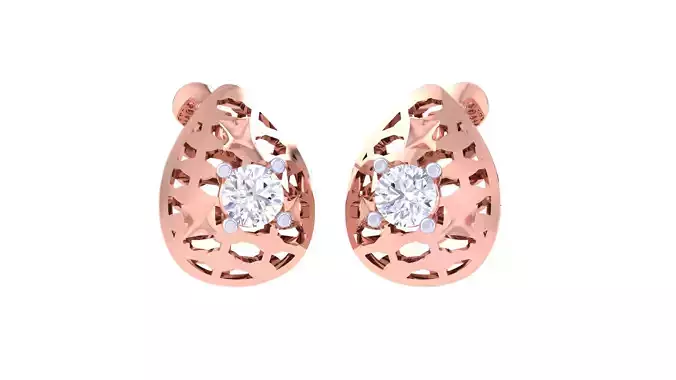 Solitaire Stud Earring 3dm STL OBJ FBX Renders Details
