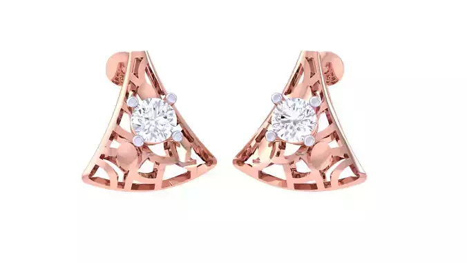 Solitaire Stud Earring 3dm STL OBJ FBX Renders Details