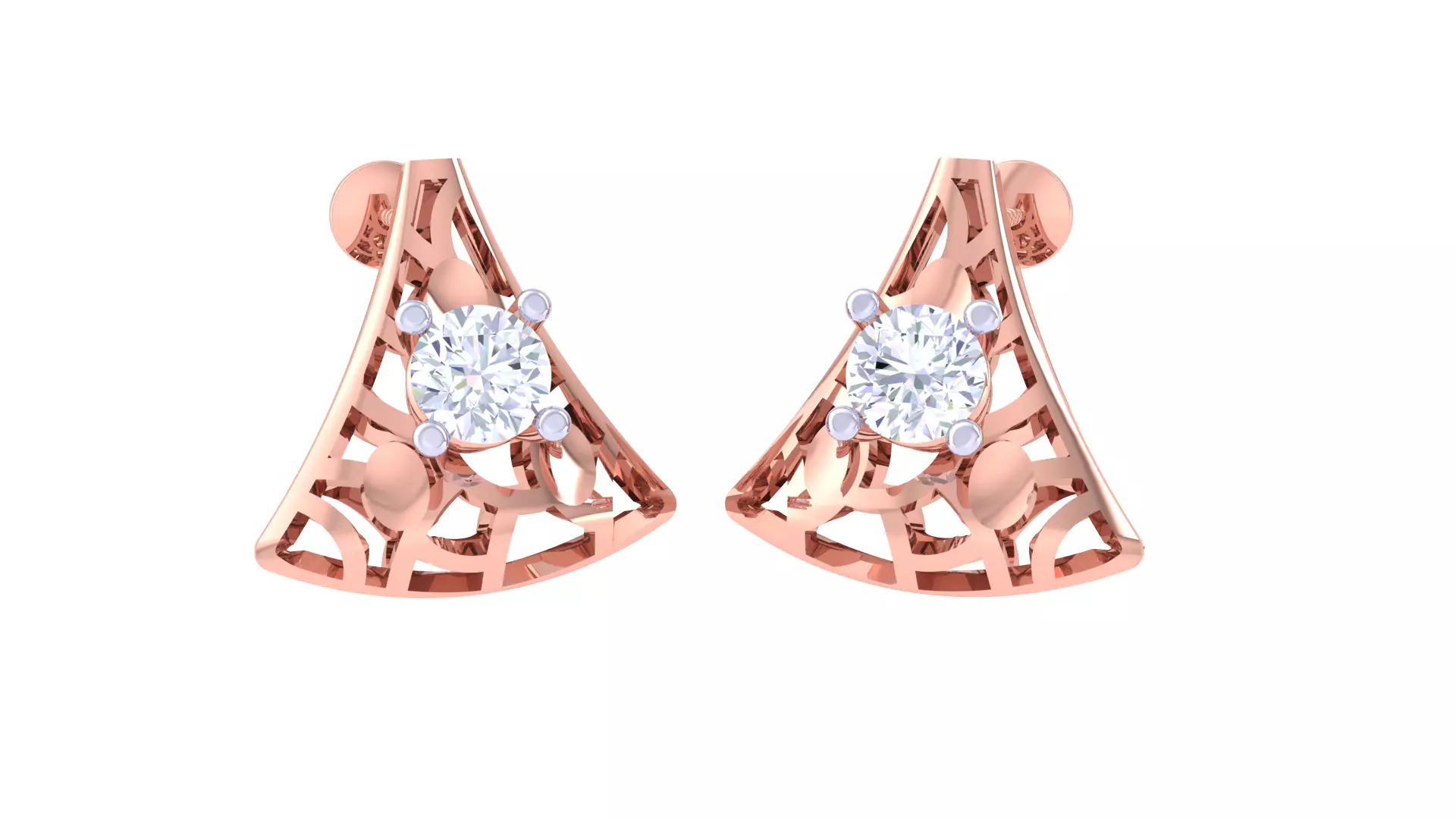 Solitaire Stud Earring 3dm STL OBJ FBX Renders Details 3D print model_0
