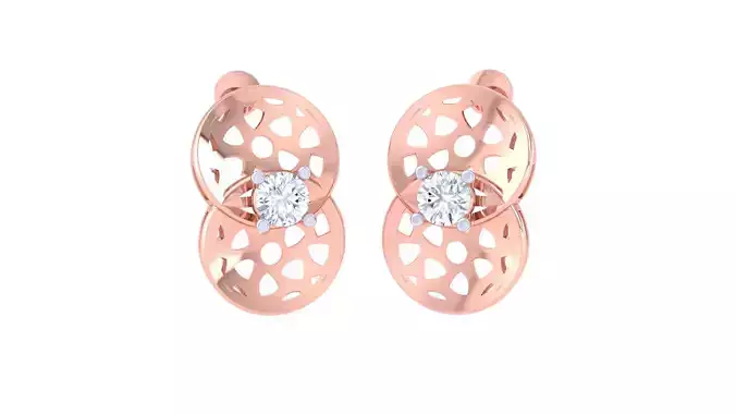 Solitaire Stud Earring 3dm STL OBJ FBX Renders Details