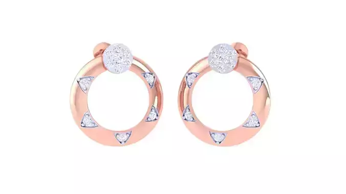 Solitaire Stud Earring 3dm STL OBJ FBX Renders Details