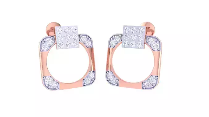 Solitaire Stud Earring 3dm STL OBJ FBX Renders Details