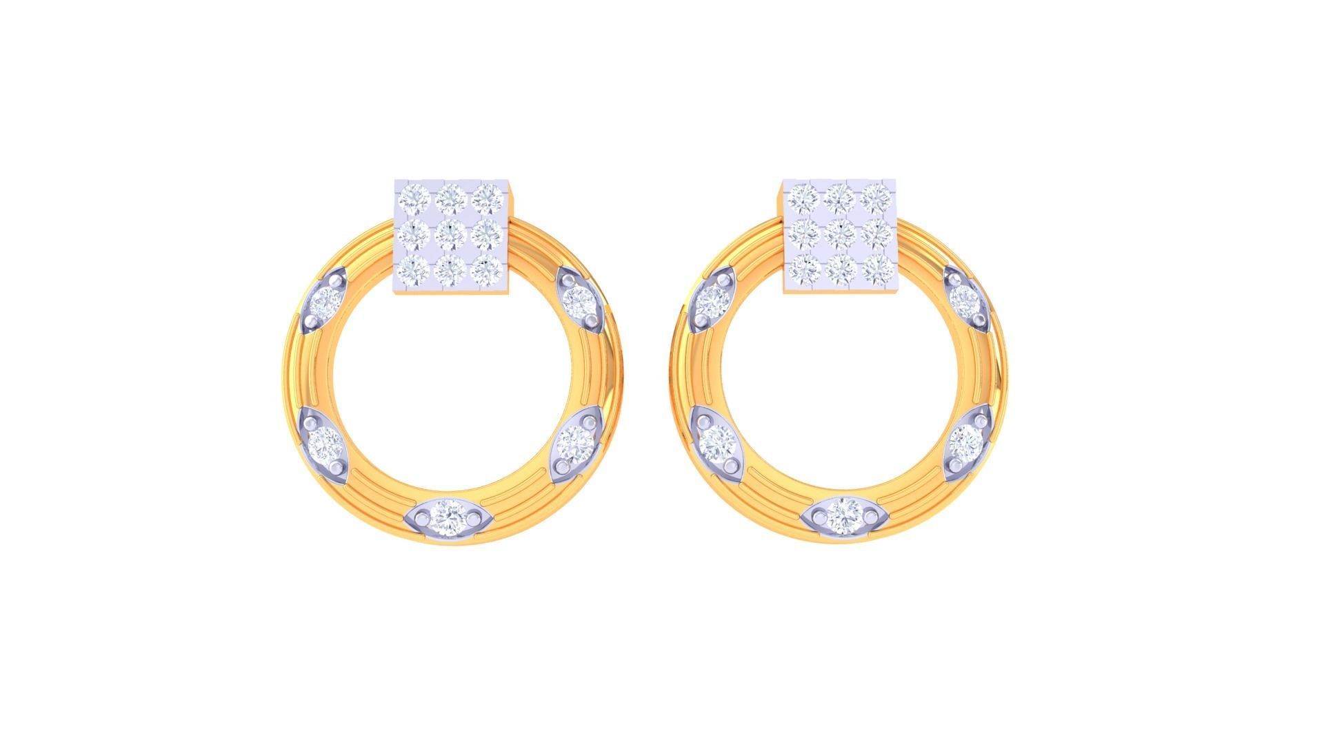 Solitaire Stud Earring 3dm STL OBJ FBX Renders Details 3D print model_3