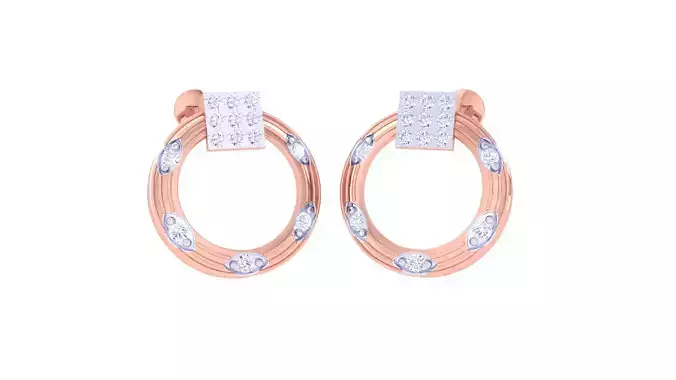 Solitaire Stud Earring 3dm STL OBJ FBX Renders Details