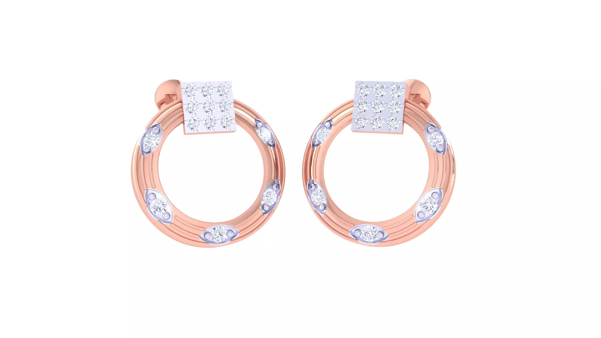 Solitaire Stud Earring 3dm STL OBJ FBX Renders Details 3D print model_0