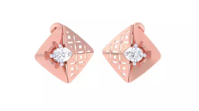 Solitaire Stud Earring 3dm STL OBJ FBX Renders Details