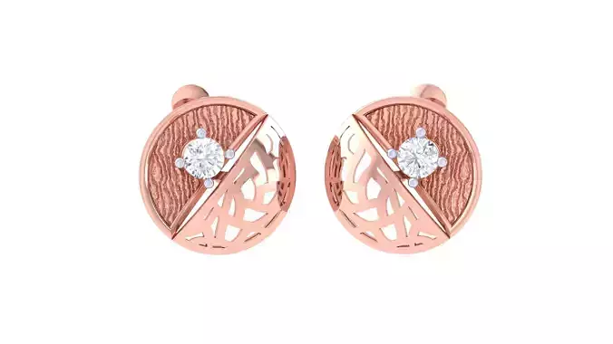 Solitaire Stud Earring 3dm STL OBJ FBX Renders Details