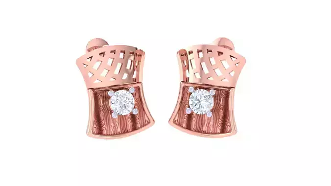 Solitaire Stud Earring 3dm STL OBJ FBX Renders Details 3D print model