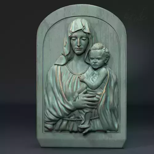 Mother Maria bas-relief 3D print model