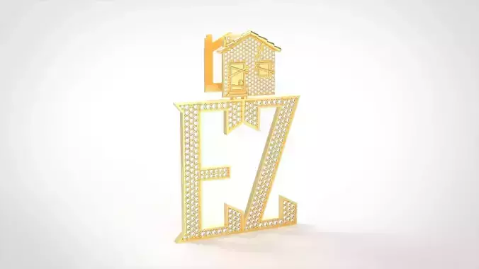 Model 1075  Pave Trap House EZ Plate Diamond Pendant