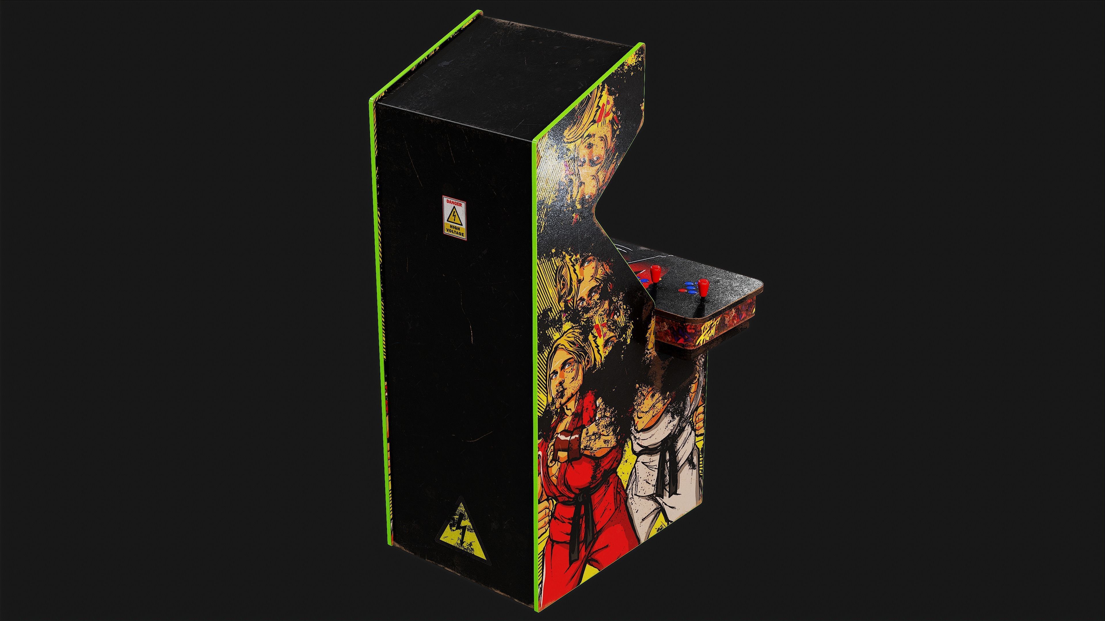 Arcade Game Machine - Game ready props Low-poly 3D model_1