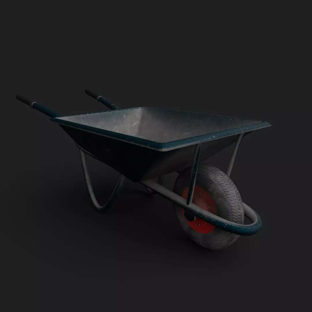 FREE Wheelbarrow Low Poly Model PBR Free low-poly 3D model_0