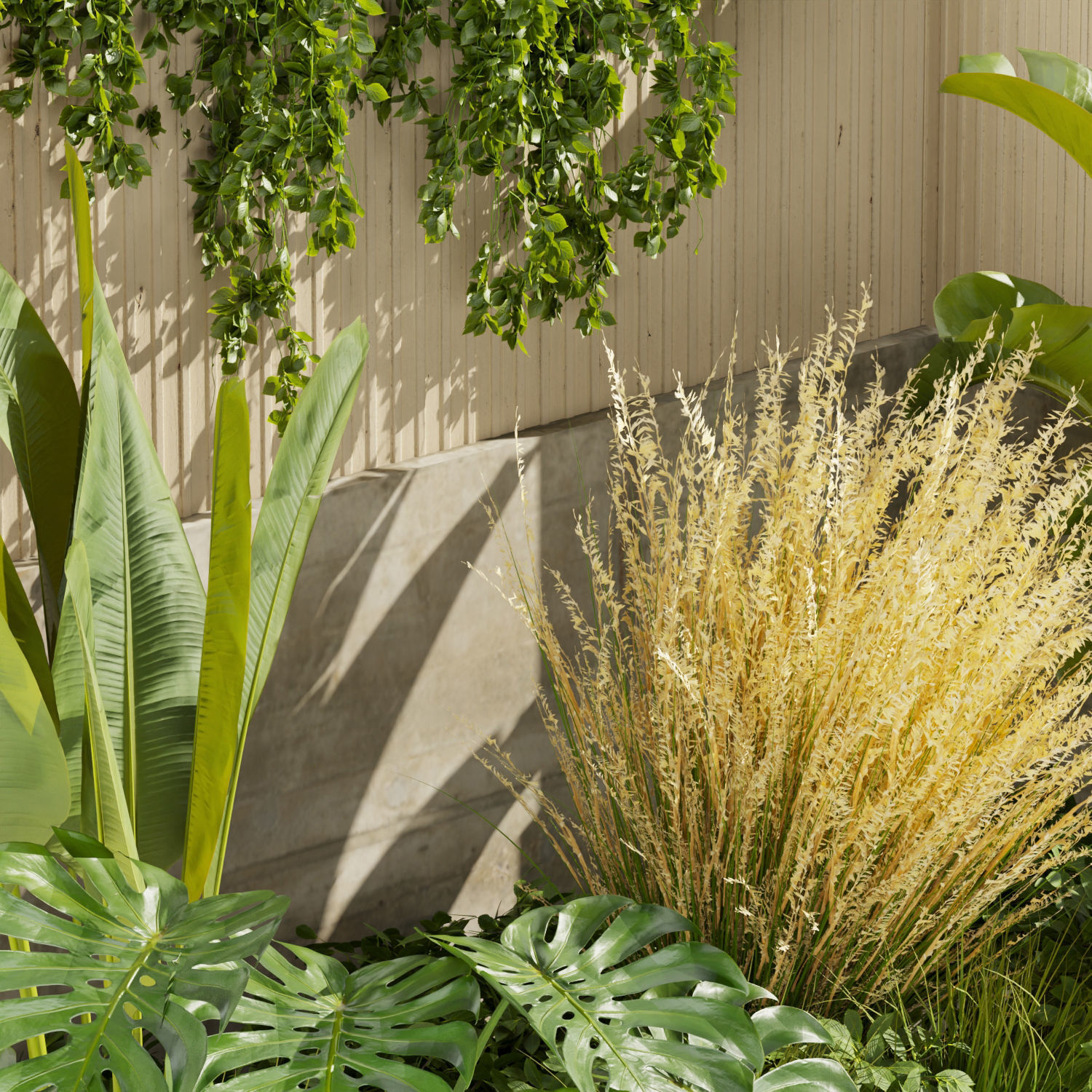 Collection plant vol 468 - garden - grass - outdoor - palm 3D model_4