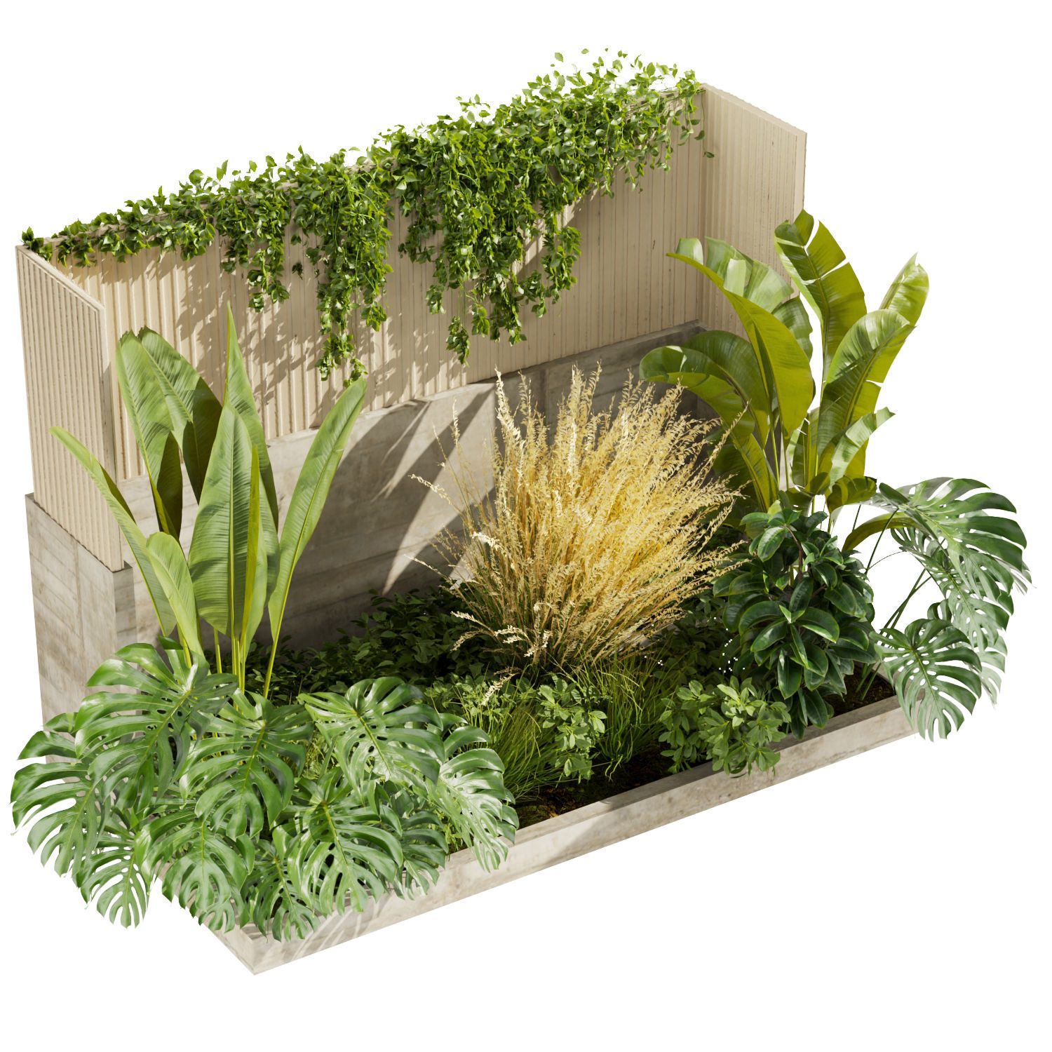 Collection plant vol 468 - garden - grass - outdoor - palm 3D model_1