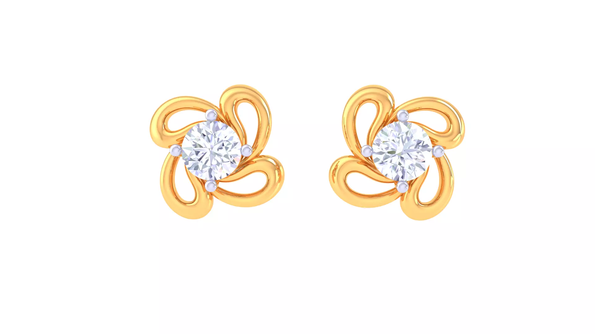Solitaire Super Light Weight Stud Earring 3D print model_0