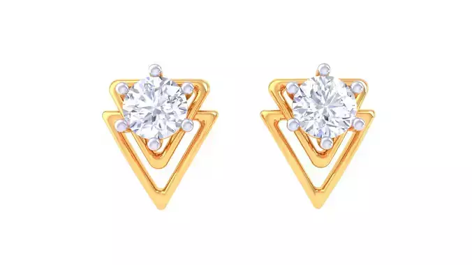 Solitaire Super Light Weight Stud Earring